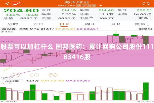 股票可以加杠杆么 国邦医药：累计回购公司股份11183416股