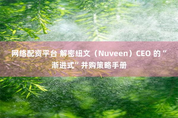 网络配资平台 解密纽文（Nuveen）CEO 的“渐进式”并购策略手册