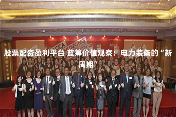 股票配资盈利平台 蓝筹价值观察：电力装备的“新周期”
